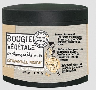 Bougie parfumée à la citronnelle/menthe